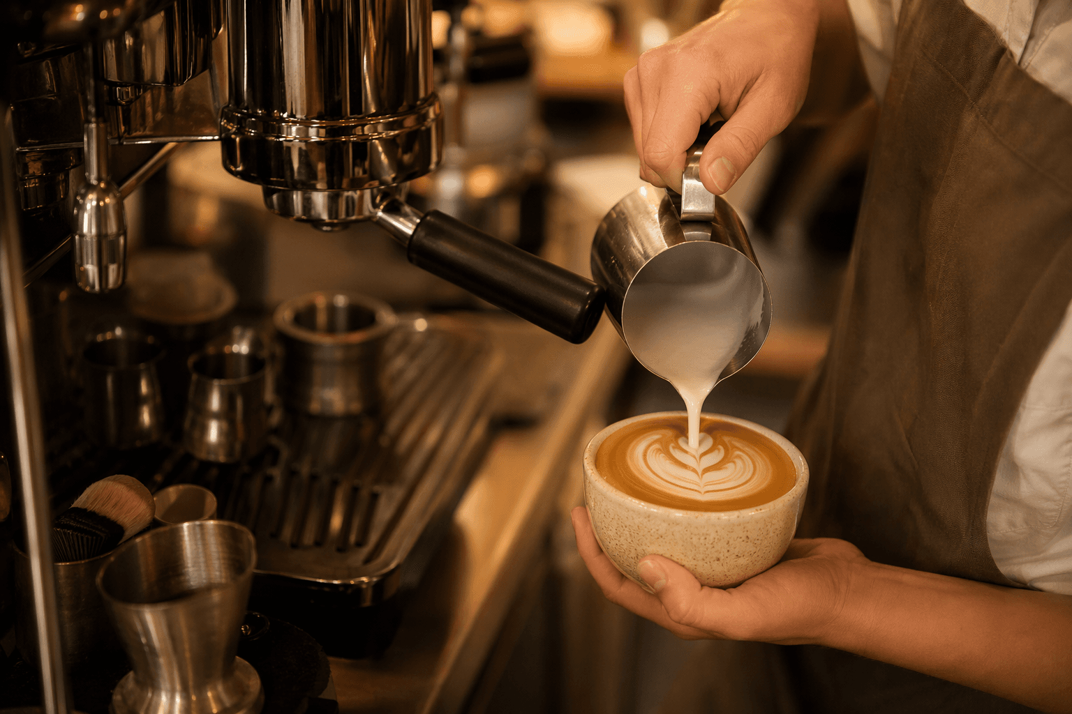 Barista preparando cafe