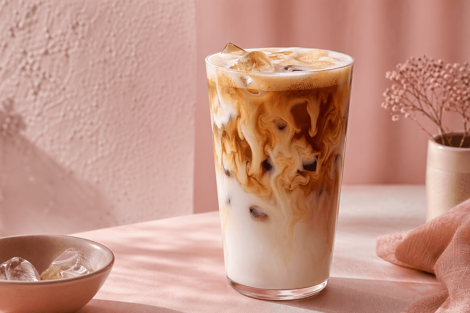 Vaso grande de iced latte promocional